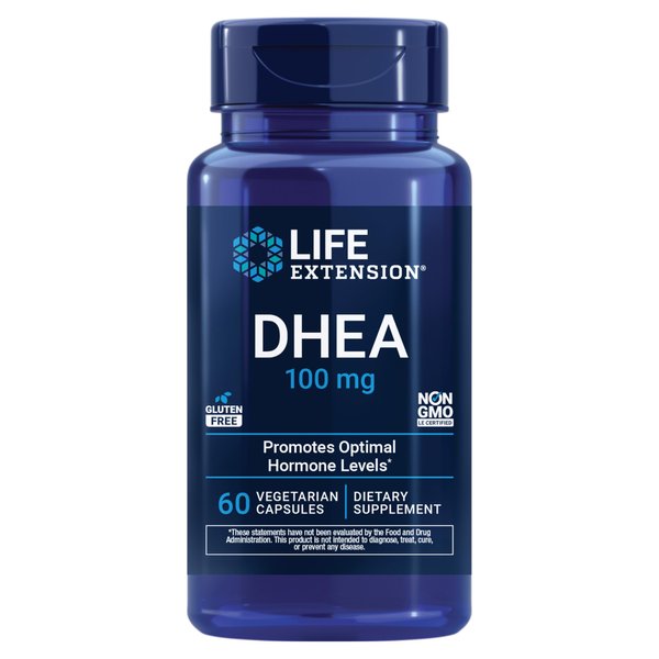Life Extension DHEA 100 Mg Vegetarian Capsules, 60 Count