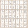 Letter Stencils 3 Inch Cursive Stencil Letters Number Template 42 Pcs Letter Stencils for Crafts Reusable Stencils for Painting Chalkboard Wood Signs Wall Art(3inch)