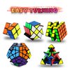 Speed Cube Set, Puzzle Cube, Magic Cube 2x2 4x4 Pyraminx Pyramid Megaminx Fenghuolun Puzzle Cube Toy Gift for Children Adults, Pack of 5