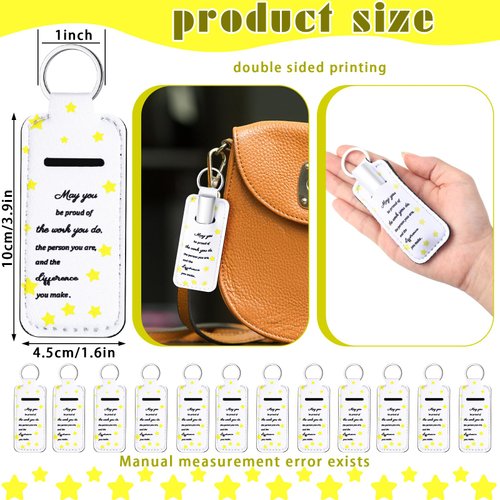 Ctosree 40 Pcs Lipstick Holder Keychain Bulk Lip Balm Holder Inspirational Words May You Be Proud Lip Gloss Pouch Portable Lip Gloss Sleeve Pouch Keychain for Graduation Employee Appreciation Gifts