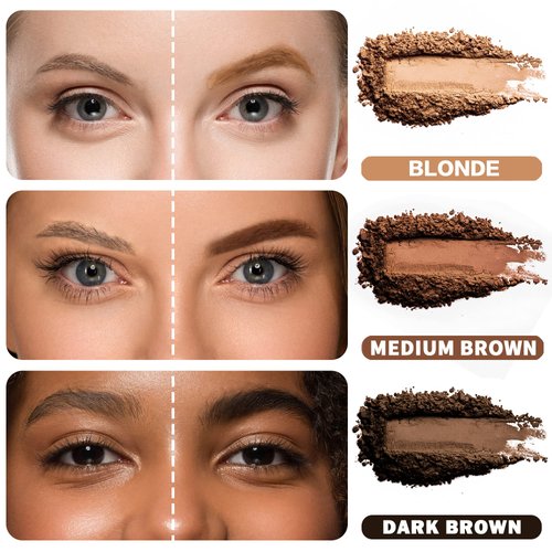 Eyebrow Stamp Stencil Kit - Eyebrow Stamp and 34 Reusable Eyebrow Stencils for Perfect Eyebrow Makeup, Waterproof, Long-Lasting(Medium Brown)