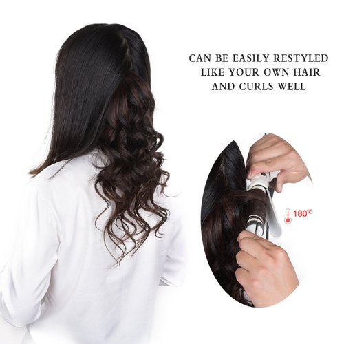 18" Clip in Hair Extensions Remy Human Hair for Women - Silky Straight Human Hair Clip in Extensions 60grams 4pieces Dark Brown #2 Color