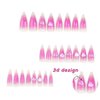 BABALAL Long Stiletto Press on Nails Purple Pink Fake Nails Aurora Heart Glue on Nails 3D Wave Design Acrylic Nails 24Pcs Bling Stiletto False Nails