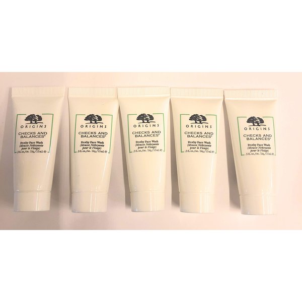 Origins Check and Balance Frothy Face Wash 15ml/ 0.5 oz x 5 pc lot = 75 ml / 2.5 oz