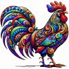 Dopetattoo 6 Sheets Temporary Tattoos Bright Rooster Temporary tattoo Neck Arm Chest for Women Men Adults
