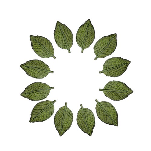 12pcs Vintage Handmade Embrcidery Leaves Hair Clips, DIY Embroideried Leaf Duckbill Hairpins, Leaf-shaped Headwear Accessories Plant Hairpins for Home School Party Christmas Ornaments (B)