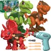 Laradola Dinosaur Toys for 4 5 6 7 8 Year Old Boys, Take Apart Dinosaur Toys for Kids 3-5 5-7 STEM Construction Building Kids Toys with Electric Drill, Party Birthday Gifts