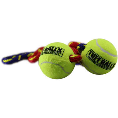 Petsport Fling Thing 12" Rope Tennis Ball Dog Toy with 2.5" Pet Safe Felt & Rubber Tuff Ball | Play Fetch, Launch, Chuck or Toss at Dog Park (Assorted Colors)