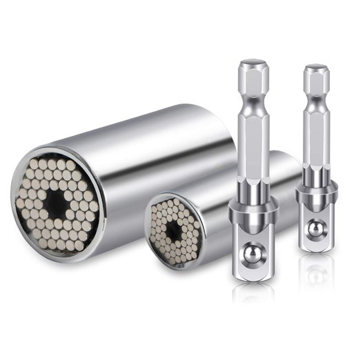 Spurtar Universal Socket Set (11-32mm 7-19mm) Multi-Function Universal Socket Tool Super Socket Unscrew Any Bolt Gifts for Dad, Father, Husband, Boyfriend, Men, Birthday Gift - 4Pcs Set