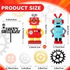 11 Pieces Robot Cake Toppers for Boys Robot Birthday Cake Topper Gear Happy Birthday Robot Cake Cupcake Decorations Robot Themed Party Decorations Robot Figurine for Robot Birthday Party Supplies