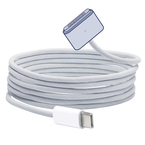 ZeitNah 140W USB C to Magnetic 3 Cable (2m/6.6ft), USB C Cable Compatible with MacBook Pro (16/14-inch 2023/2021), MacBook Air (15/13-inch M3 2024, 15-inch M2 2023, 13-inch M2 2022), Silver