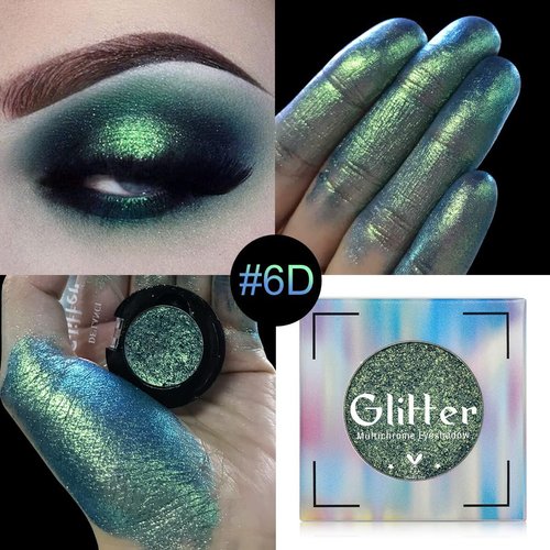 BEUSELF Glitter Multichrome Emerald Green Eyeshadow, Bright Dark Olive Green Gold Duochrome Eye Shadow Palette, Highly Pigmented & Long Lasting Cream Eyeshadows, Vegan Talc Free for Travel Size