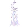Pretty Jolly Purple Moon Kids Dream Catcher Wall Decor Pompom Feather Baby Dreamcatcher Handmade Children Dream Catcher Home Décor Wall Hanging for Nursery Bedroom Boys Girls Birthday Gift-25.6in