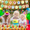 78 Pcs Building Block Birthday Party Supplies Birthday Party Decorations Include Happy Birthday Banner, Building Block Swirls, Table Cover, Cake Toppers, Cupcake Toppers, Balloons for Boys Girls Kids