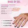 30 PCS Purple French Tip Press On Nails Short Almond,Medium Fake Nails French Nails Press ons,Oval Acrylic Nails Glue on Nails Medium,Natural Short Almond Nails False Nails for Women in 15 Sizes