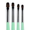 Beaute Galleria 4 Pieces Gel Nail Brush Set (Size 6, 8, 10, 14) for Gel Nail Extensions, UV Builder, Nail Tips Builder, Polygel Nails, Gel Sculpting, Nylon Hair Nail Art Painting Pen