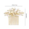 ZBJBinCH Bridal Hair Comb, The Latest Style Bridal Hair Accessories Is A Wedding Necessities, Pearl Hair Accessories for The Bride and Her Bridesmaids (Gold)
