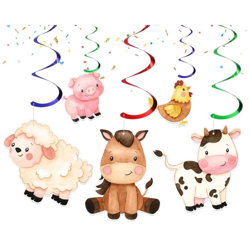 Farm Animals Streamers - Charming Barnyard Party Decorations for a Fun and Rustic Celebration