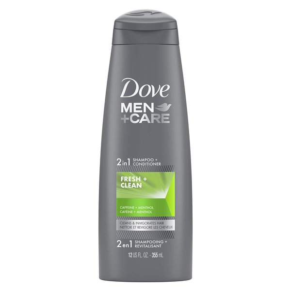 Dove Men+Care Fortifying 2 in 1 Shampoo and Conditioner for Normal to Oily Hair Fresh and Clean with Caffeine Helps Strengthen and Nourish Hair 12 oz