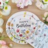 Lopeastar 100Pcs Wildflower Party Decorations Plates Set, Floral Paper Plates Napkins and Forks Flower Birthday Decorations for 25 Guests