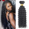 Deep Wave Bulk Human Braiding hair For Boho Braids knotless Micro Curly Wet And Wavy Bundles No Weft 12A Brazilian Remy Human Hair Extensions For Black Women (Deep Bulk - #1B, 20Inch/100G)
