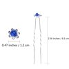 BETITETO 40 Pcs U-Shaped Flower Rhinestone Hair Pins Crystal Hair Accessories for Bridal Wedding Party Girls' Sweet Sixteen (Blue)