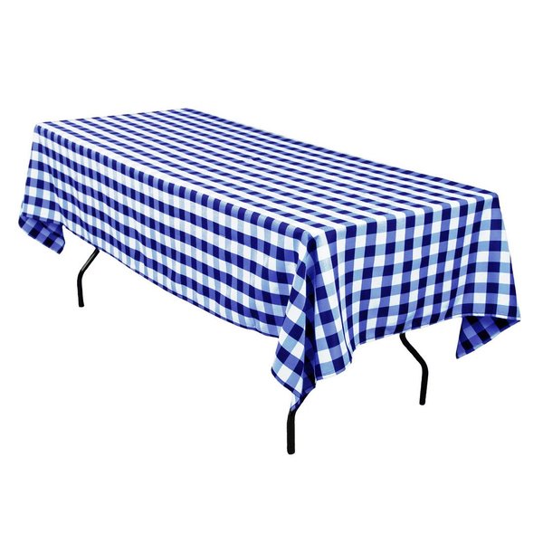 LTC LINENS Tablecloth 60 x 102-Inch Rectangular Tablecloth Blue & White Checker 60X102 in. 60102-010373