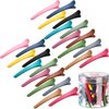 Geosar 24 Pcs Hair Sectioning Clips, Duck Billed Hair Accessories for Styling, Plastic Hair Clips with Container, 2.95 Inch, Colorful, for Women
