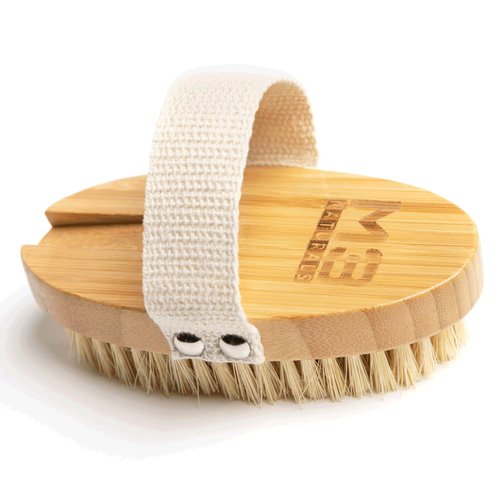 Firm Dry Brush & Shower Brush for Body - Handheld Back Scrubber Body Brush Exfoliator & Dead Skin Remover for Body Firm & Tighten Skin Improve Circulation for Men & Women by M3 Naturals