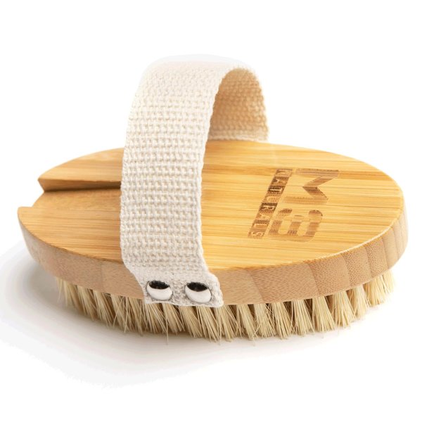 Firm Dry Brush & Shower Brush for Body - Handheld Back Scrubber Body Brush Exfoliator & Dead Skin Remover for Body Firm & Tighten Skin Improve Circulation for Men & Women by M3 Naturals