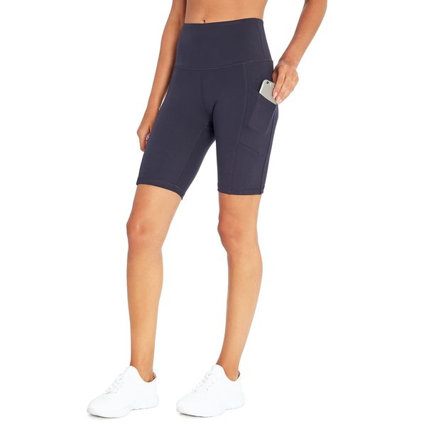 Marika Women's Odessa High Waist Tummy Control Bermuda Pocket Short, Midnight Blue, Medium