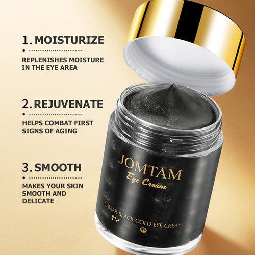 JOMTAM Caviar Black Gold Moisturizing Eye Cream Skin Rejuvenation Dark Circles Smoothing Wrinkles 60gm 2.12oz