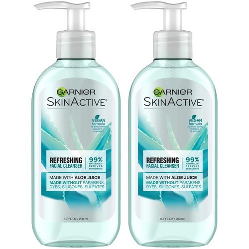 Garnier SkinActive Face Wash with Aloe Juice, For Dry Skin, 6.7 fl. oz (Packaging May Vary), 2 Count