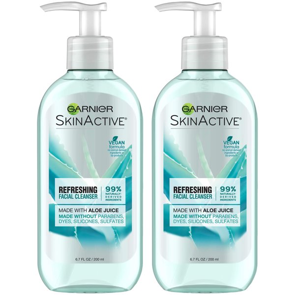 Garnier SkinActive Face Wash with Aloe Juice, For Dry Skin, 6.7 fl. oz (Packaging May Vary), 2 Count
