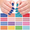 DANNEASY 16 Sheets Nail Polish Stickers Full Nail Wraps for Women Self Adhesive Nail Polish Strips Gel Nail Sticker Solid Color Fingernail Stickers Manicure Kit with 1pc Nail File, Cuticle Stick
