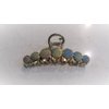 Long gold metal and rainbow glitter circles hair claw clip