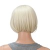 SWACC 10 Inch Short Straight Bob Wig with Bangs Synthetic Colorful Cosplay Daily Party Flapper Wig for Women with Wig Cap (Platinum Blonde)