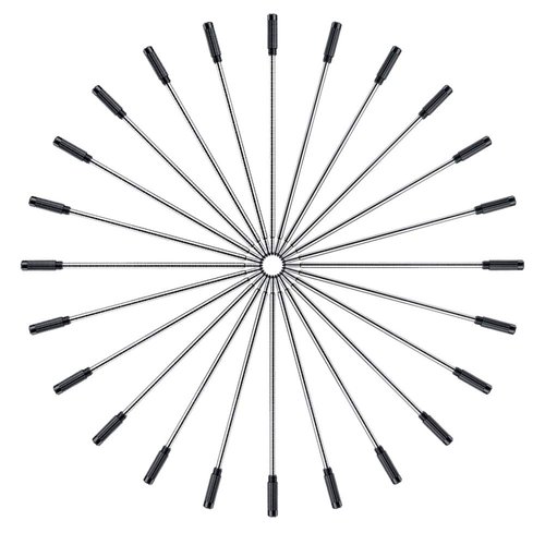 DunBong Black Ink Refill Pack of 5, Replaceable Ballpoint Pen Refills, Medium Point Metal Refill (Black)