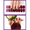 Kalolary 20PCS Semi Cured Gel Nail Polish Strips, Wine Red Adhesive Full Wrap Gel Nail Art Sticker, Waterproof Gel Nail Wrap Stickers with Nail File and Stick（UV/LED Lamp Required）