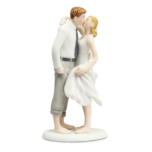 Wedding Collectibles Personalized Barefoot Beach Get Away Bride and Groom Wedding Cake Topper: Custom Hair Color Available