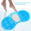 Yosoo Health Gear Shower Foot Scrubber Massager, Blue Silicone Foot Massage Cleaner Bath Shower Foot Massage Mat Pad with Pumice Scrub Stone Bathing Aid Foot Massage Exfoliating Foot Cleaner