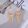 Sttiafay Boho Circle Bar Drop Earrings Hollow Circle Dangle Earrings Gold Chain Tassel Earrings Long Metal Tassel Earrings Jewelry for Women