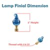 Aspen Creative 24016 Blue Glass Lamp Finial in Solid Brass Finish, 2 1/2" Tall (1 Pack)