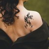 Oottati 15 Sheets Small Cute Hand Arm Temporary Tattoo Stickers Black Dragon Snake Star Cross Wolf Flower Scorpion Spider Totem