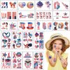 GeRRiT 20 Sheets Independence Day Temporary Tattoos 4th of July Stickers for Adults Kids Red American Flag Tattoos Stickers Red White Blue Patriotic Body Art Stickers for Memorial Day Labor Day
