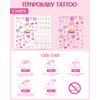 Pink Sleepover Party Temporary Tattoos for Girls - 78 Styles Slumber Party Birthday Supplies, Spa Party Cute Decorations, Sleepover Party Activity Favors Accessory