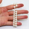 Yokoke Set of 10 Elastic Pearl Wrist Corsage Bands DIY Flower Hand Corsages Bracelets Accessories for Wedding Festival Beach Party Prom (White B)