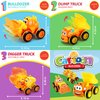 Toys for a 2 Year Old Boy - 3 Friction Powered Trucks for 2+ Year Old Boys, Push & Go Cars Cartoon Construction Vehicle Set - Toddler Boys Toys & Toy Trucks, Play Pull Back Car