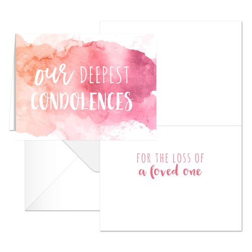 Canopy Street Watercolor Sympathy Cards / 24 Comfort And Peace Note Cards / 6 Colorful Designs With Blank White Envelopes / 4 5/8" x 6 1/4" Thinking Of You Greeting Cards