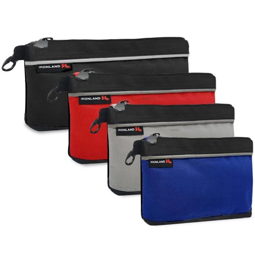 IRONLAND Small Tool Pouches with Zipper Small Tool Bags Waterproof 1680D Tool Pouch Bags for Men Multipurpose Tool Storage Organizer 4 Pack